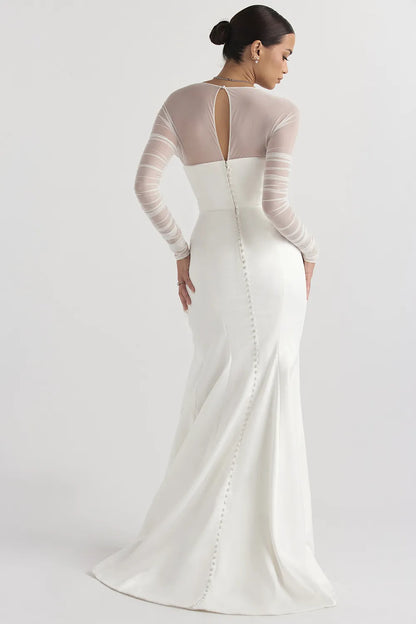 Elise White Satin Bridal Gown