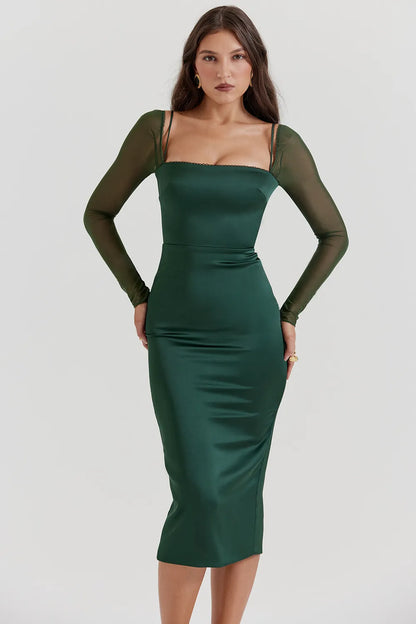 Ellica Emerald Green Midi Dress