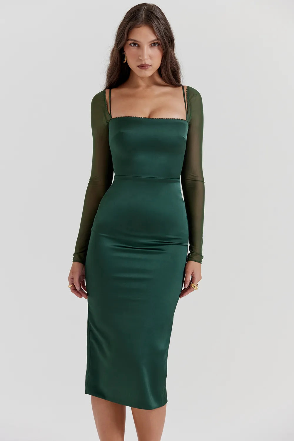 Ellica Emerald Green Midi Dress