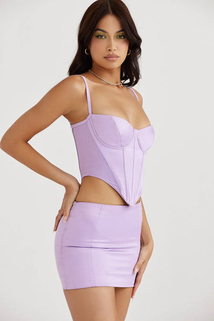 Tamsin Orchid Satin Corset