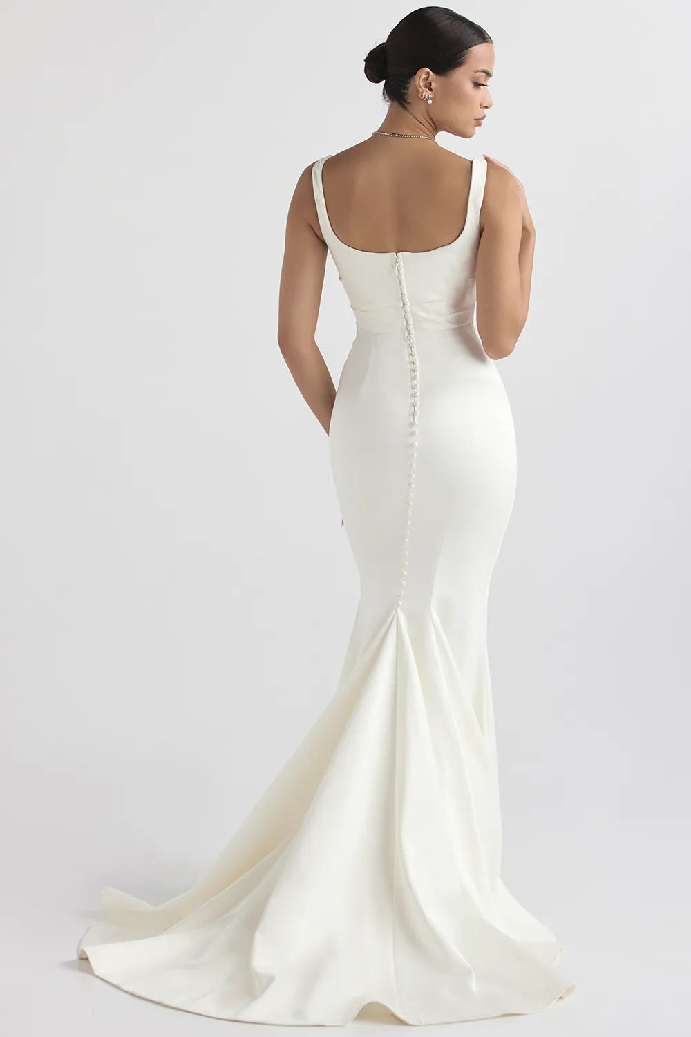 Emilie Off White Satin Mermaid Bridal Gown