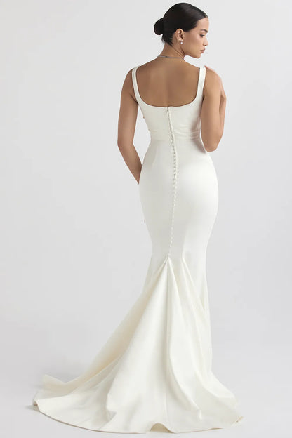 Emilie Off White Satin Mermaid Bridal Gown