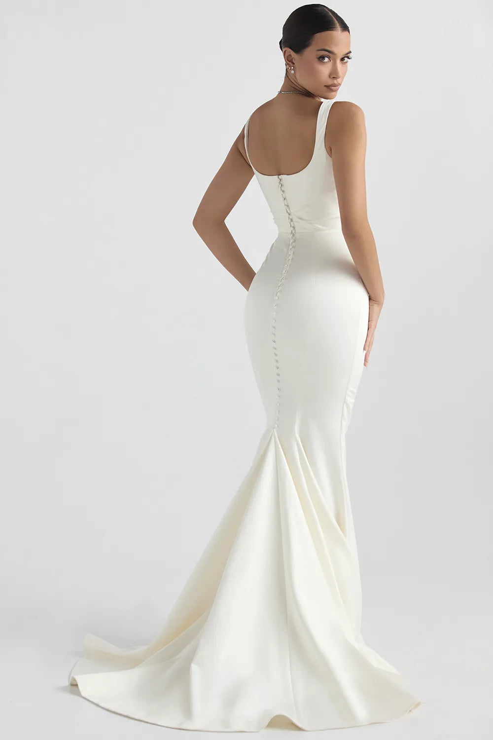 Emilie Off White Satin Mermaid Bridal Gown