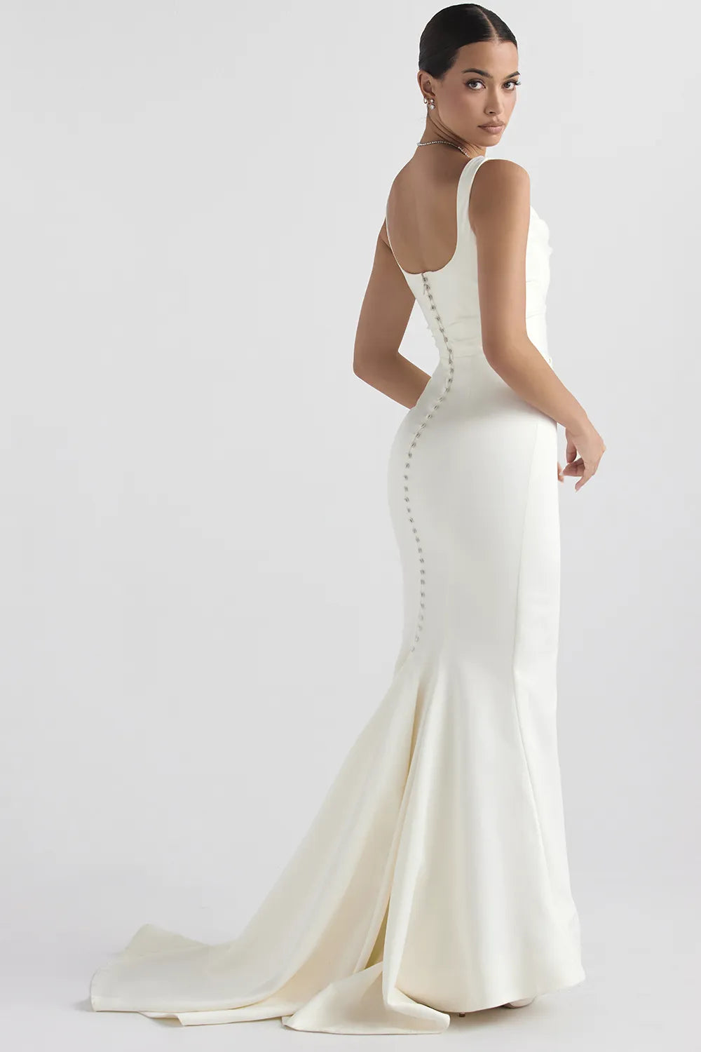 Emilie Off White Satin Mermaid Bridal Gown