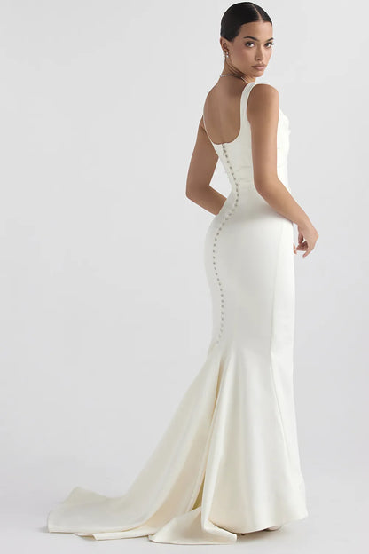 Emilie Off White Satin Mermaid Bridal Gown