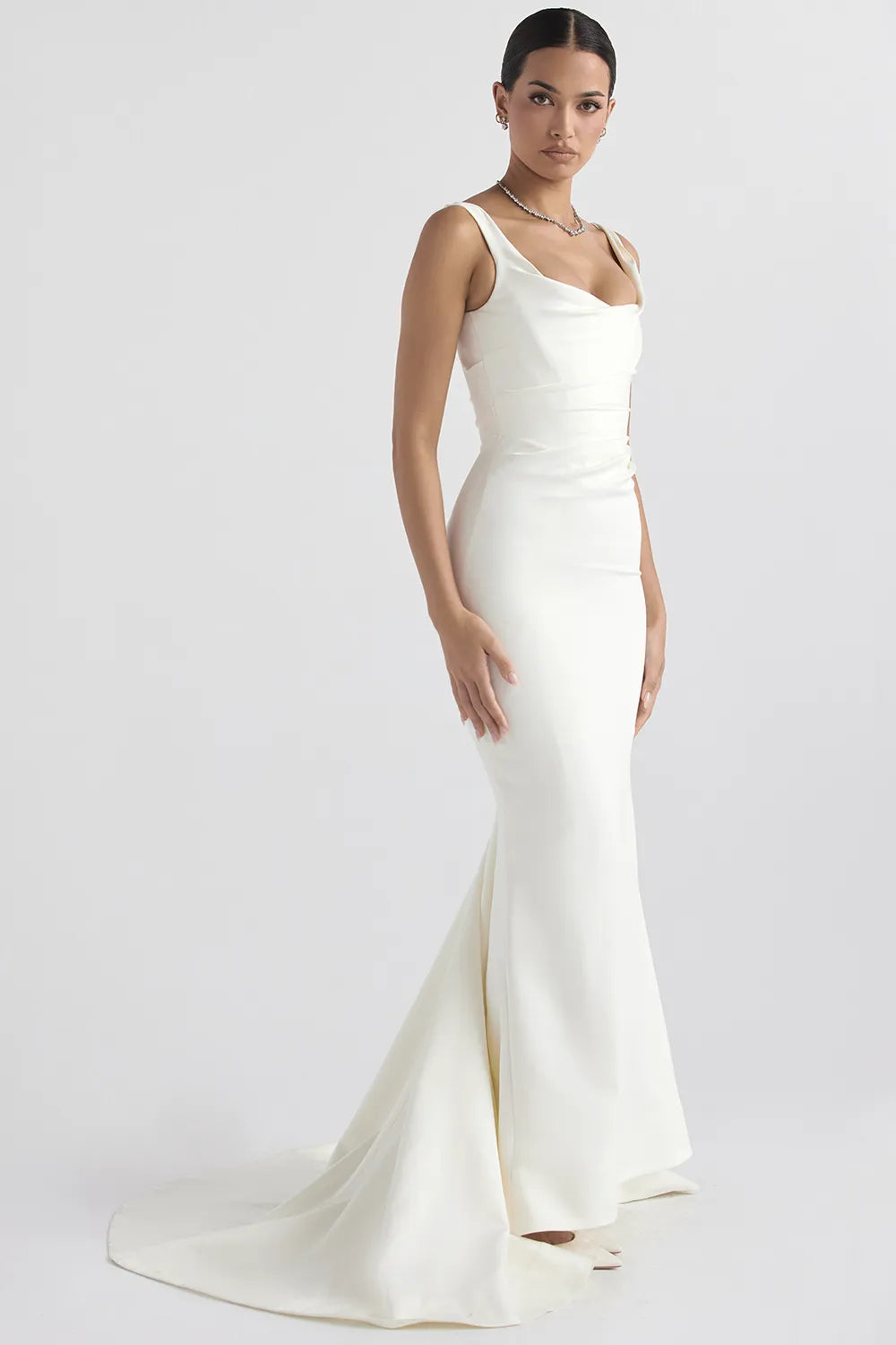 Emilie Off White Satin Mermaid Bridal Gown