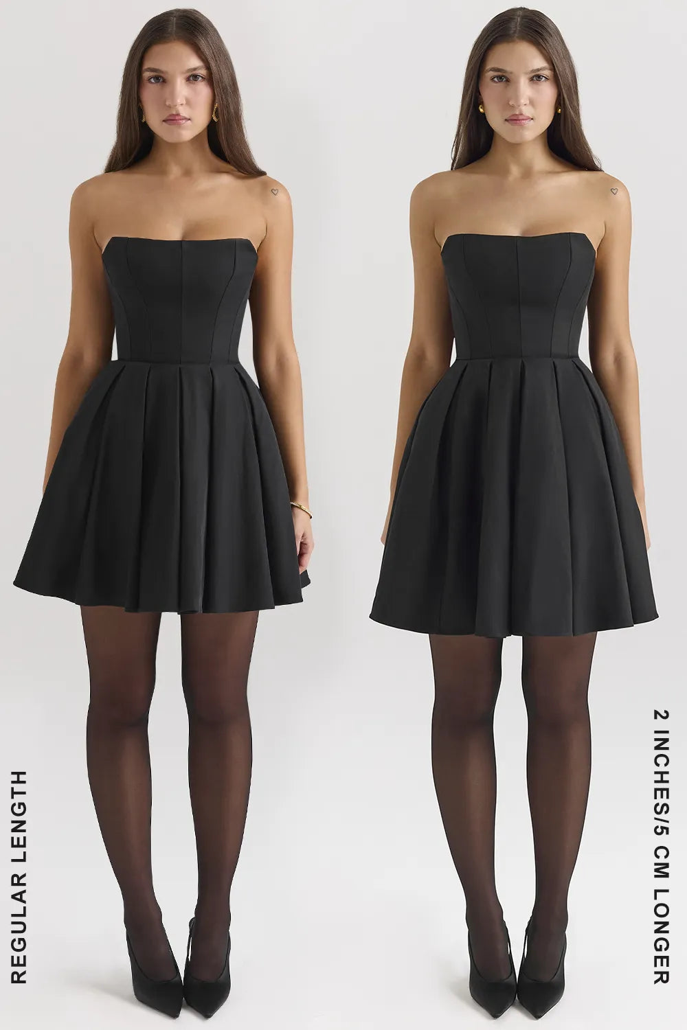 Emmanuela Black Strapless Detachable Bow Mini Dress