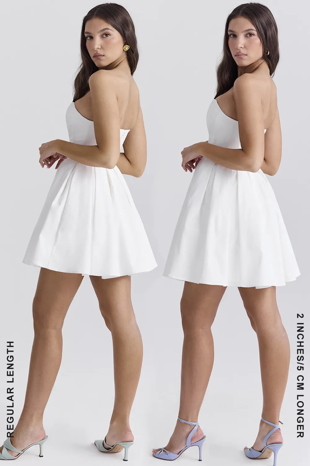Emmanuela White Strapless Pleated Mini Dress