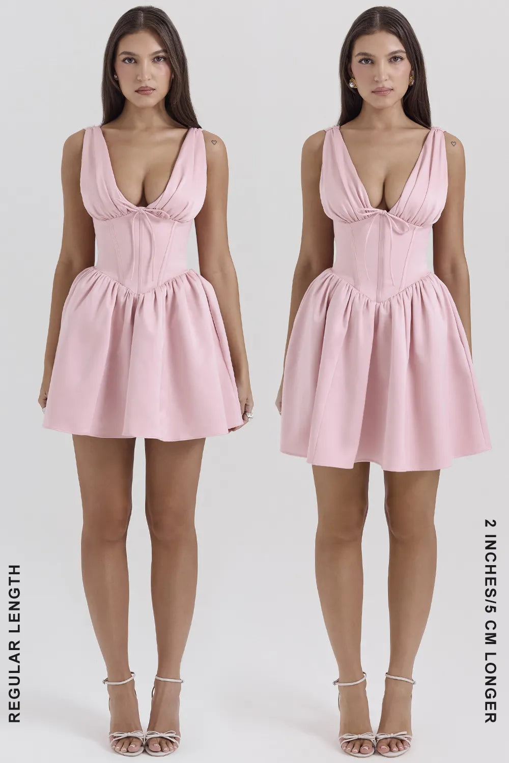 Emmeliette Powder Pink Satin Mini Dress