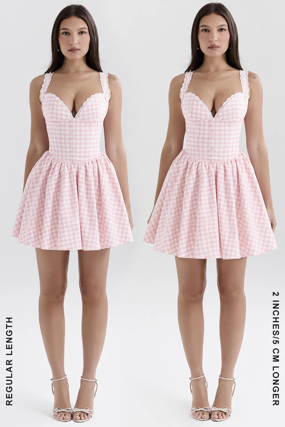 Brigitte Strawberry Shortcake Gingham Corset Mini Dress