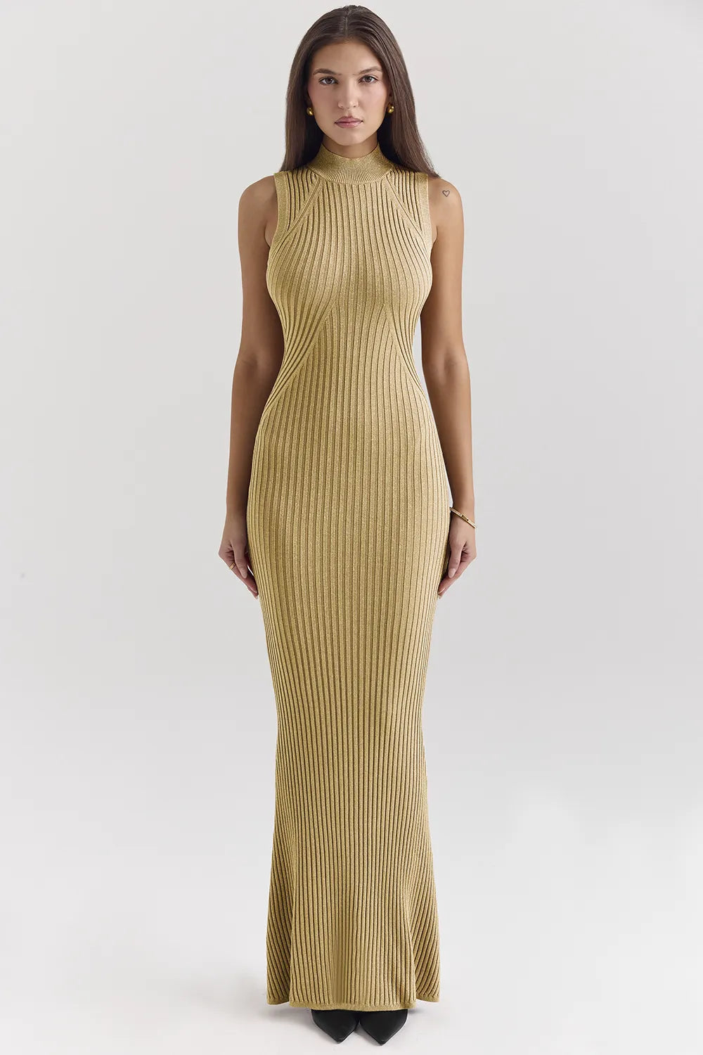 Emmie Gold Metallic Maxi Dress
