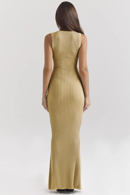 Emmie Gold Metallic Maxi Dress