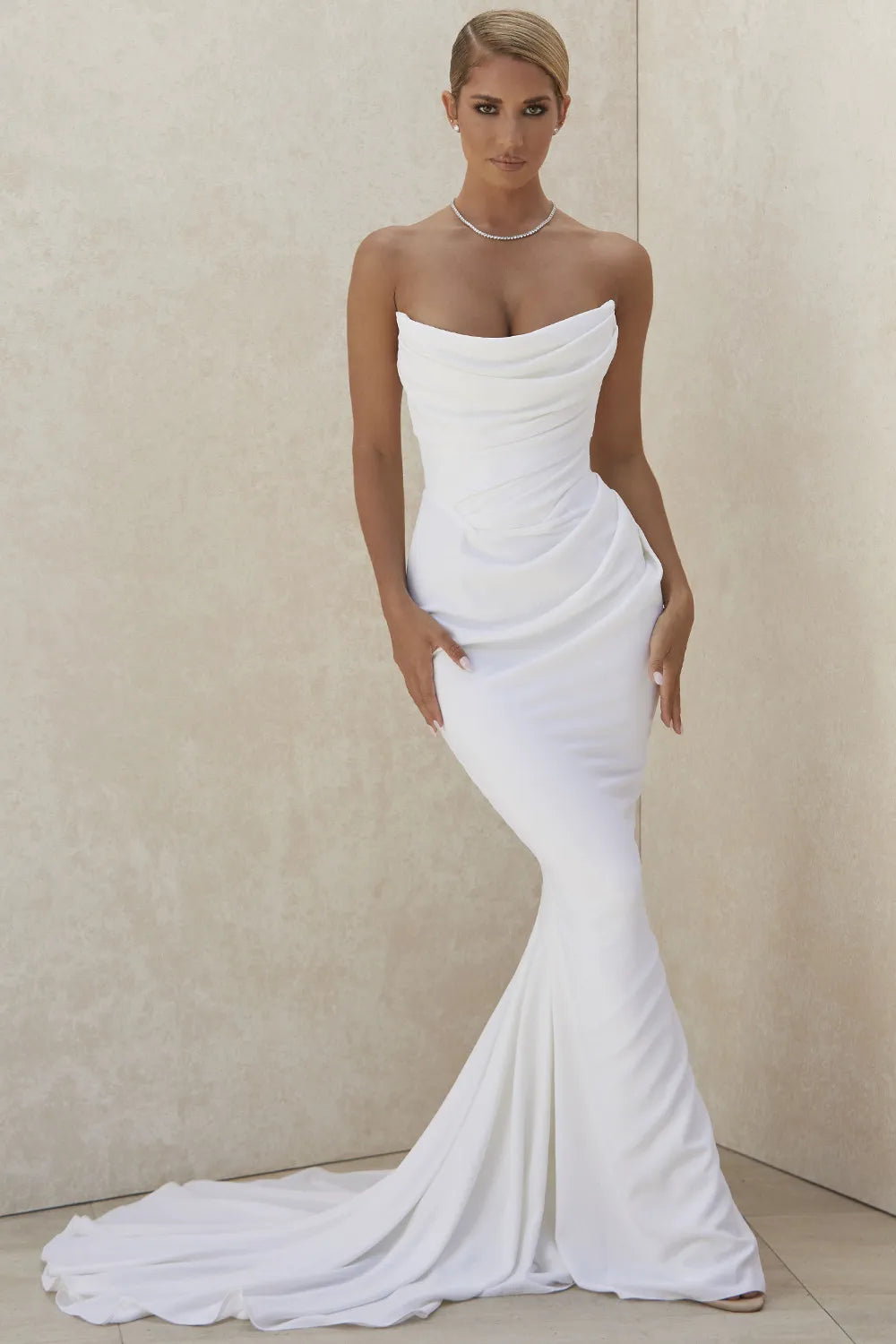 Esmee Ivory Draped Strapless Bridal Gown - Limited Edition
