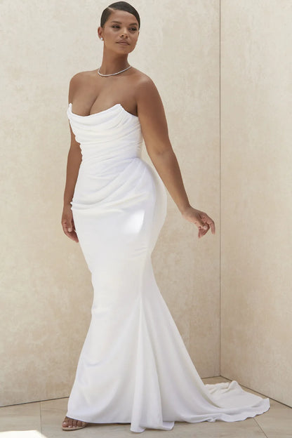 Esmee Ivory Draped Strapless Bridal Gown - Limited Edition