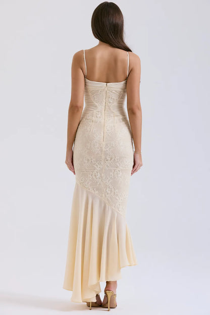 Felicia Vanilla Chiffon & Lace Gown