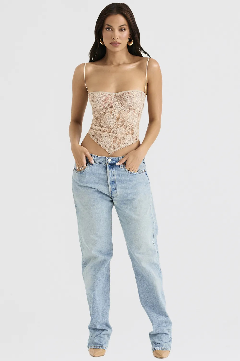 Fernanda Cream Paisley Lace Top