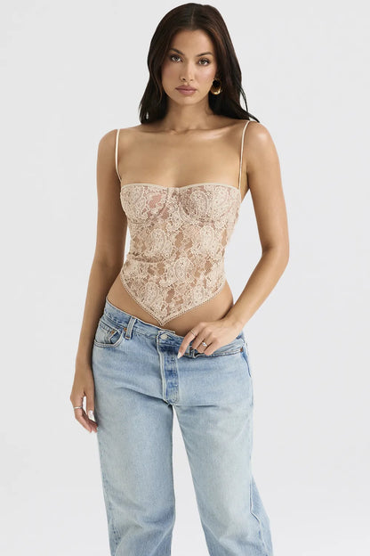 Fernanda Cream Paisley Lace Top