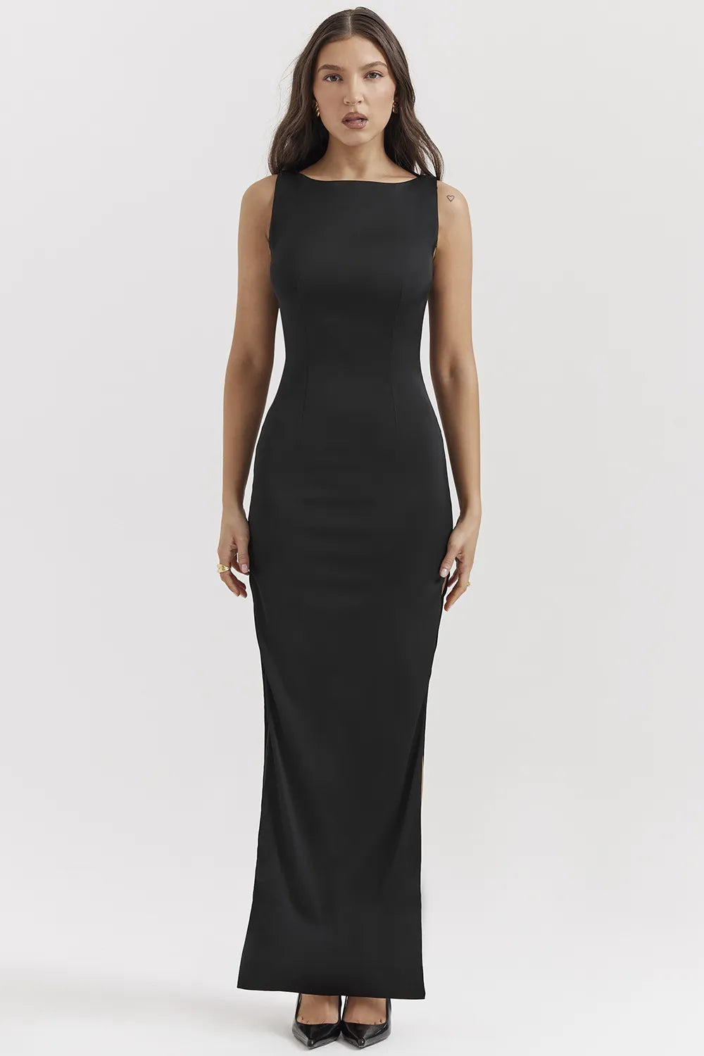 Filomena Black Maxi Dress