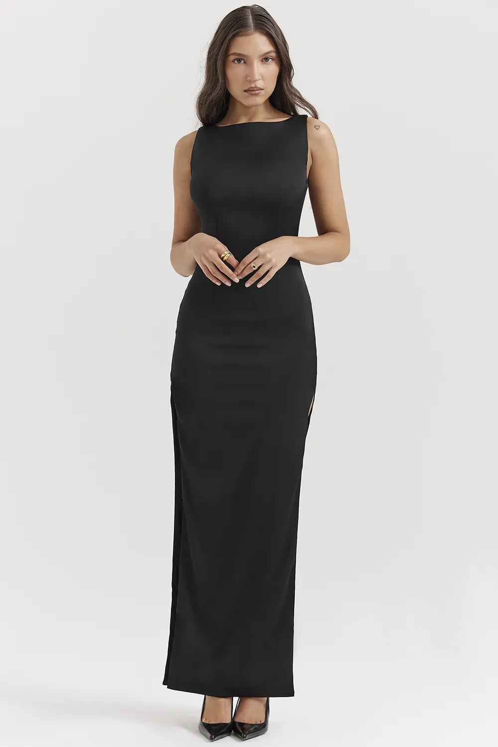 Filomena Black Maxi Dress