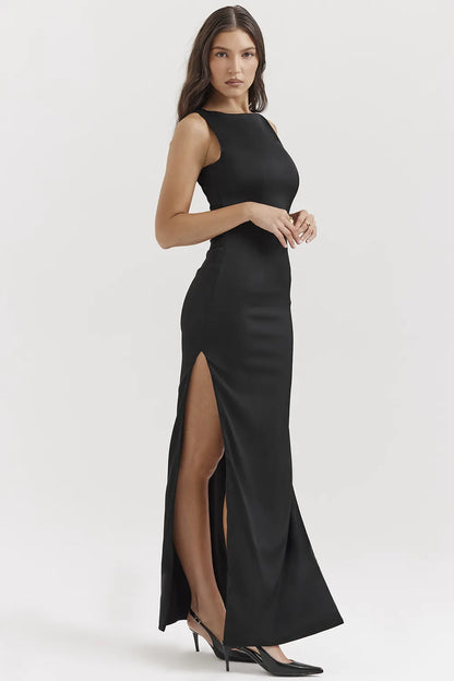 Filomena Black Maxi Dress