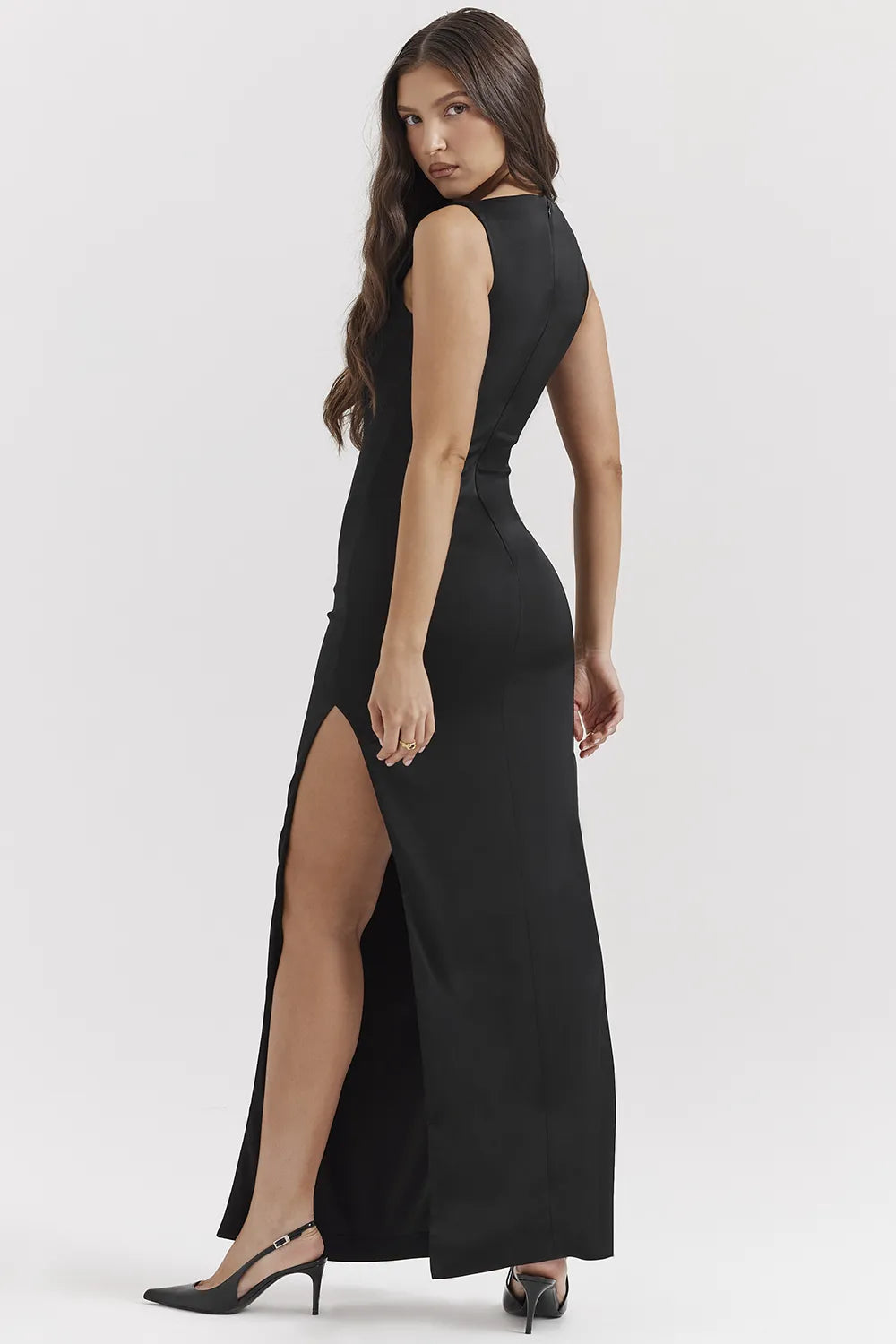 Filomena Black Maxi Dress