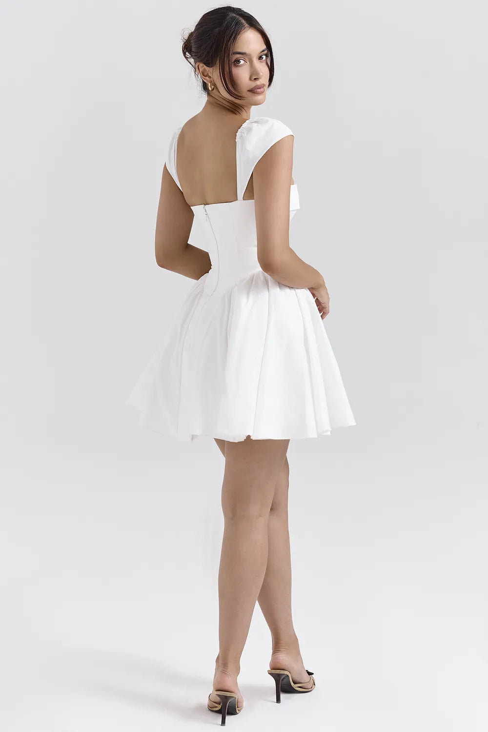 Florence White Cotton Corset Mini Dress