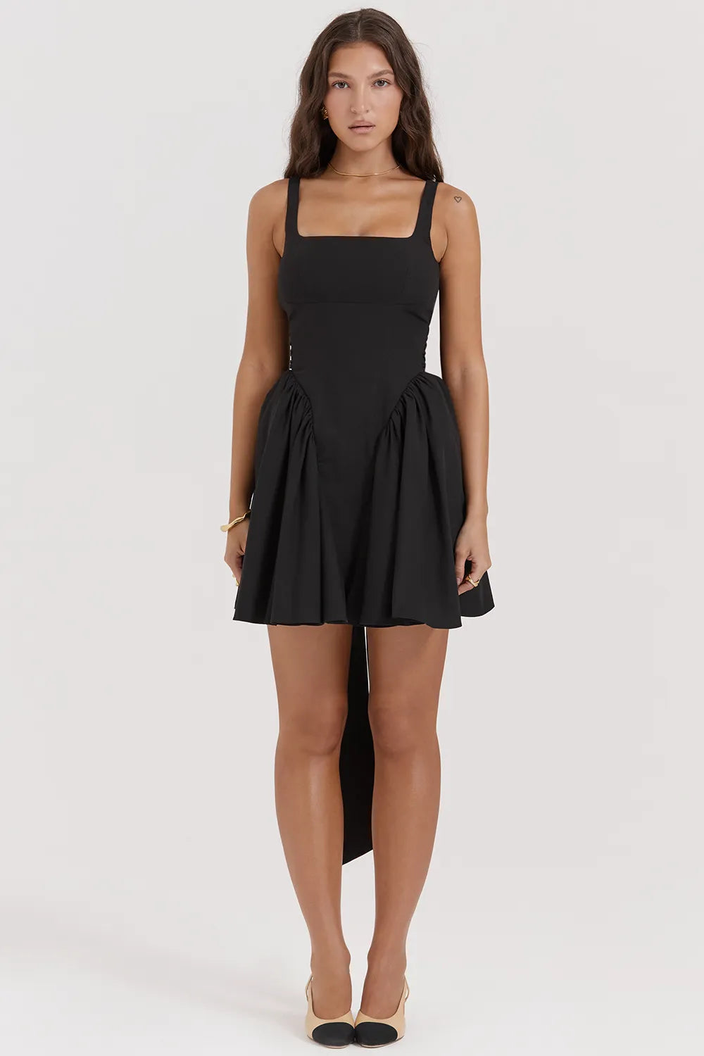 Florianne Black Bow Mini Dress