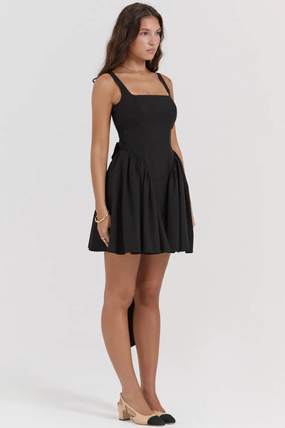 Florianne Black Bow Mini Dress