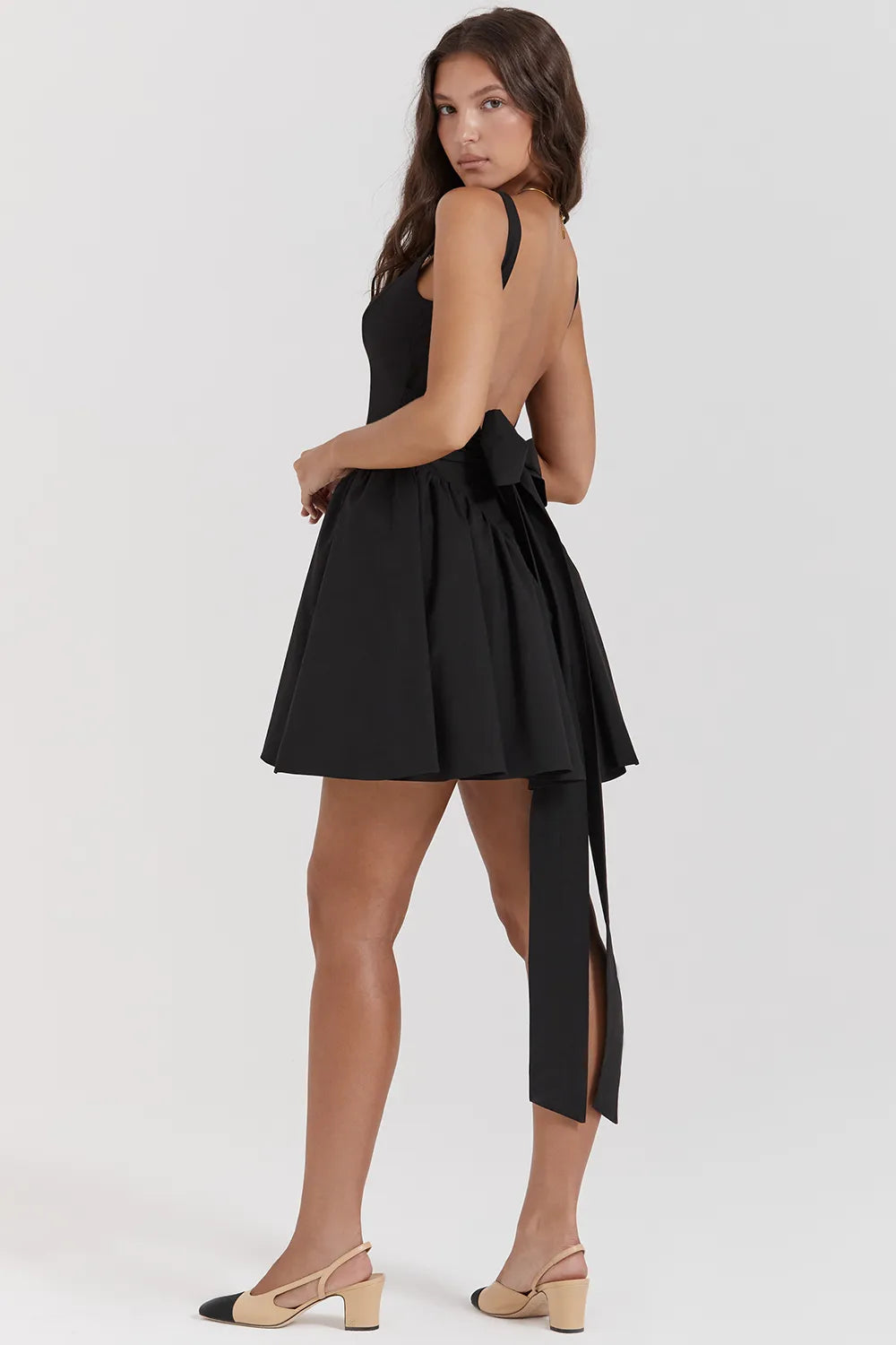 Florianne Black Bow Mini Dress