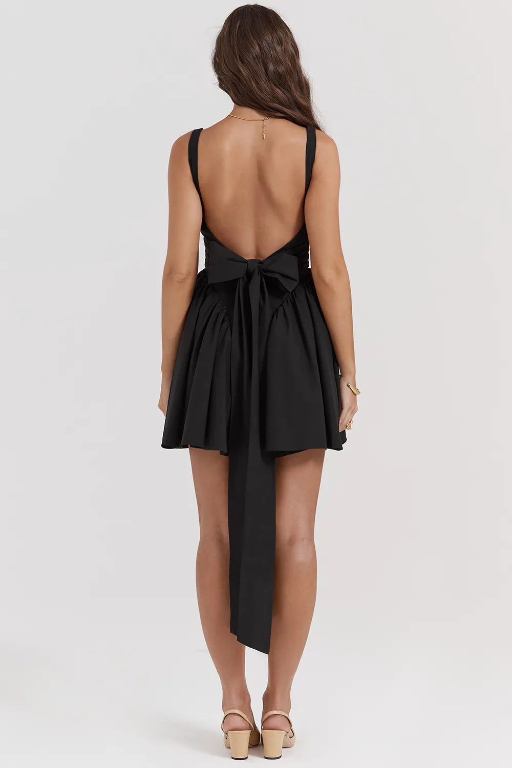 Florianne Black Bow Mini Dress