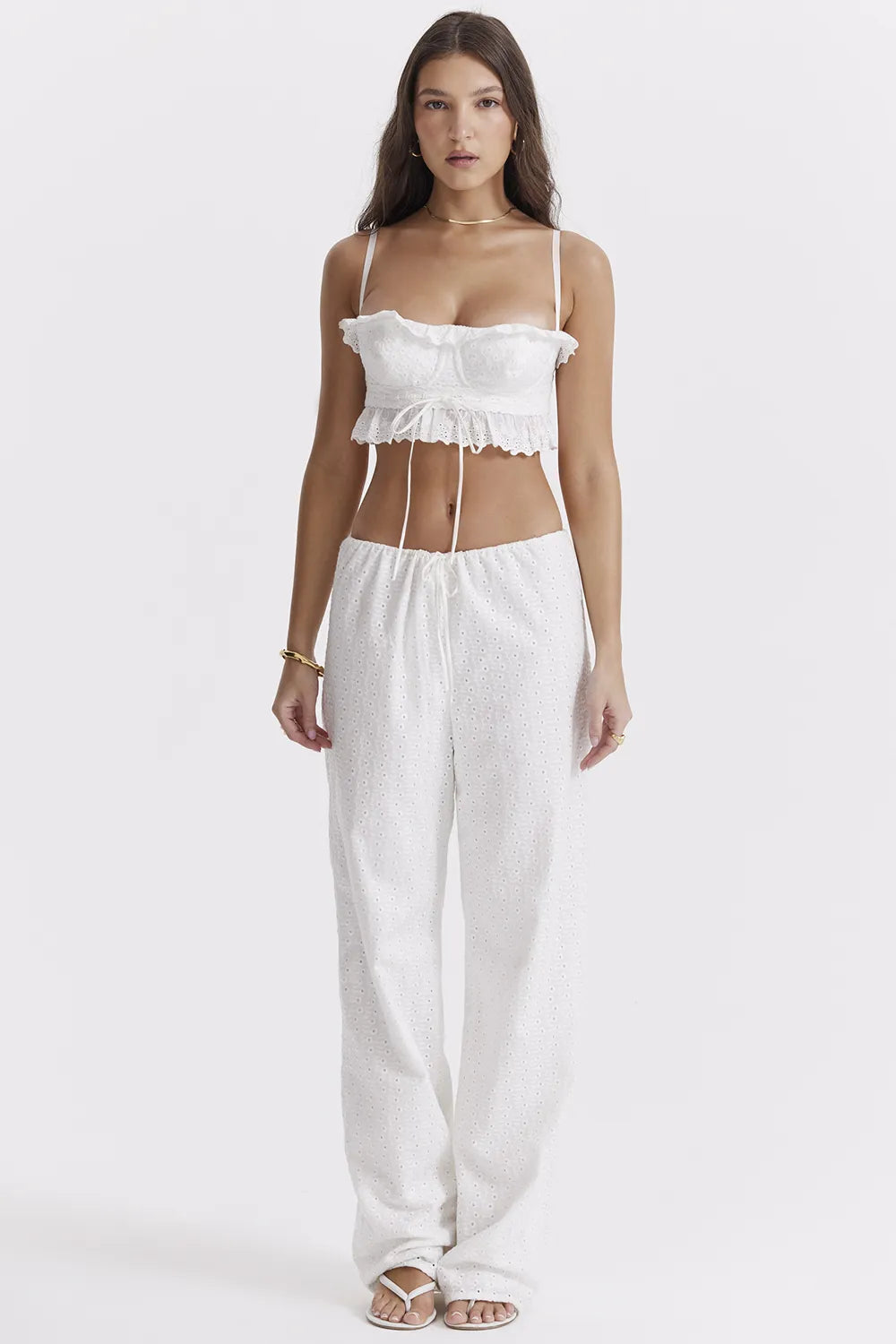 Frankie White Broderie Anglais Trousers