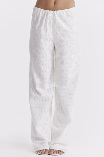 Frankie White Broderie Anglais Trousers
