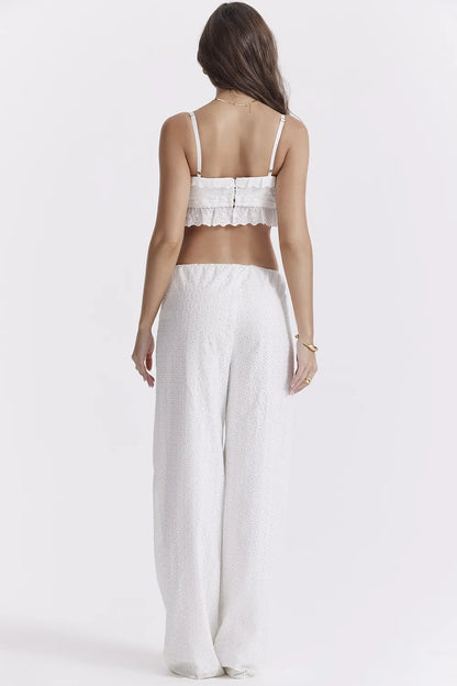 Frankie White Broderie Anglais Trousers