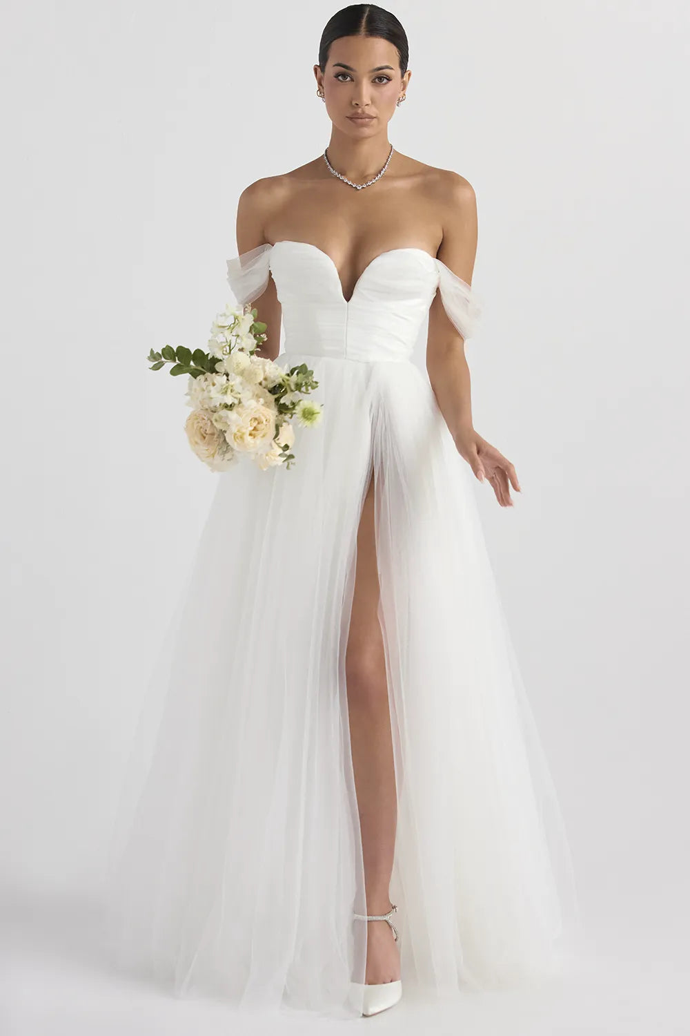 Fairytale White Tulle Bridal Gown