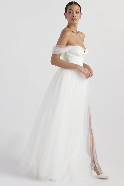 Fairytale White Tulle Bridal Gown