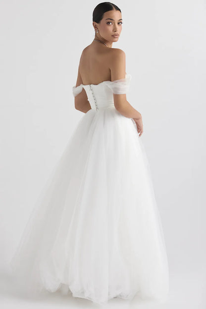 Fairytale White Tulle Bridal Gown