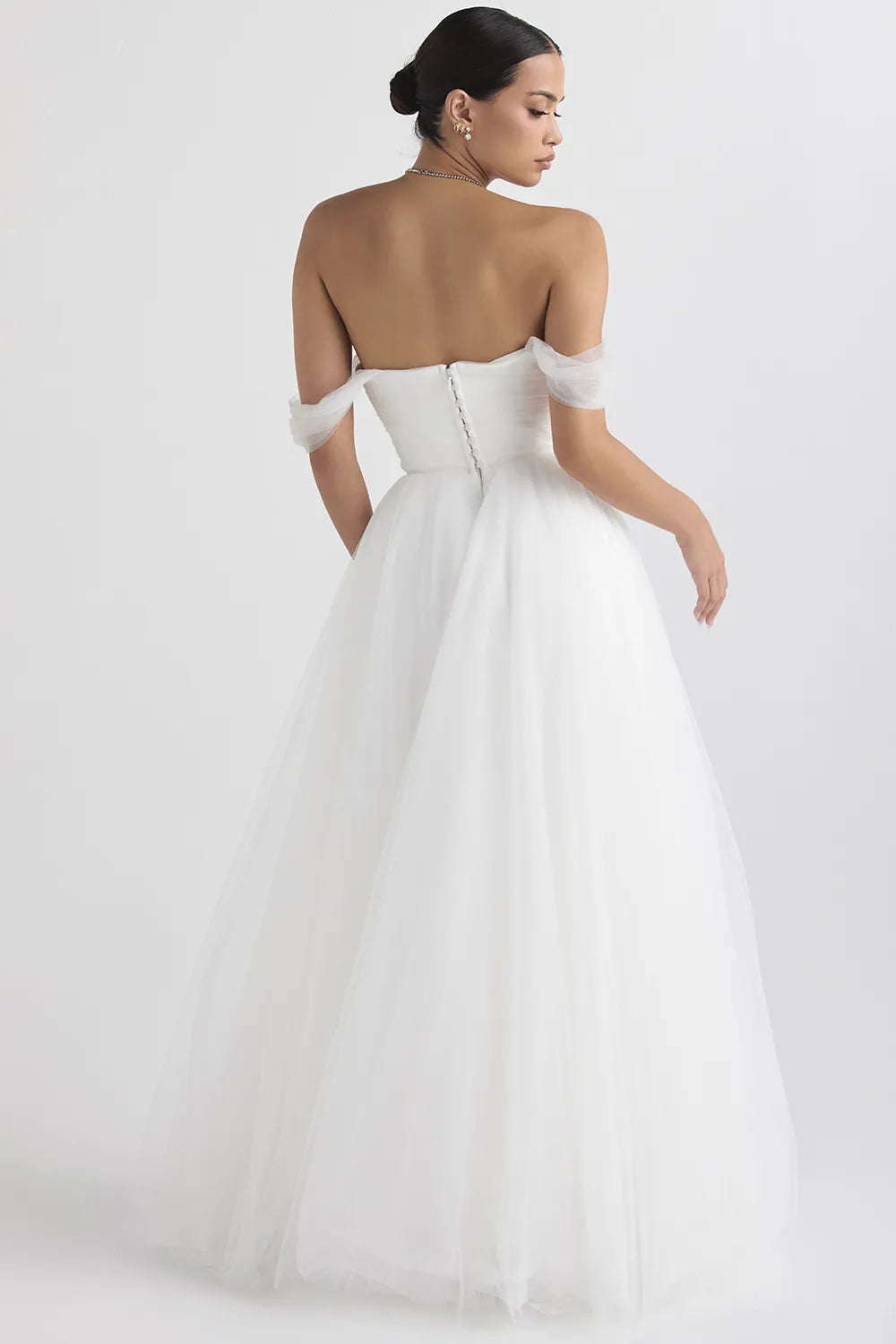Fairytale White Tulle Bridal Gown