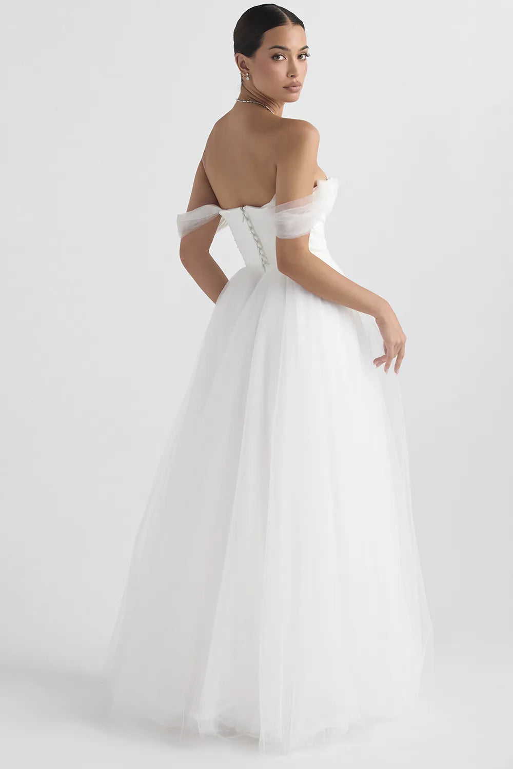 Fairytale White Tulle Bridal Gown