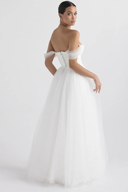 Fairytale White Tulle Bridal Gown