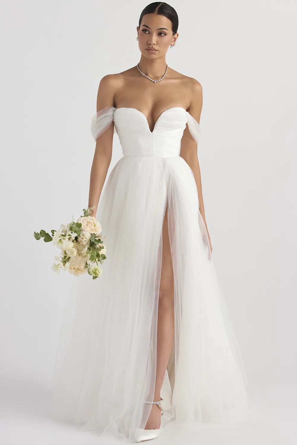 Fairytale White Tulle Bridal Gown