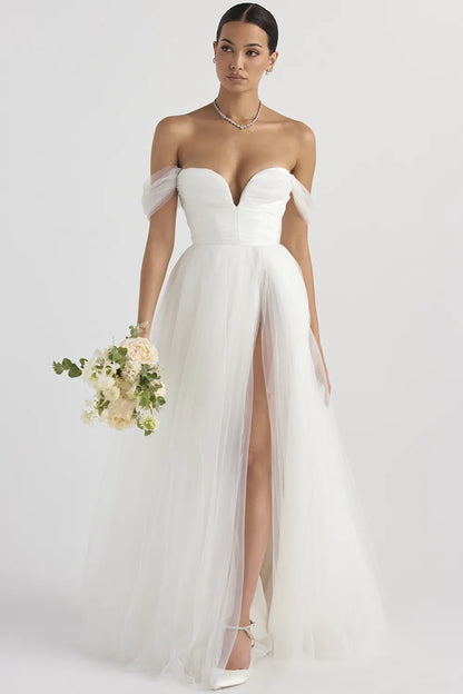 Fairytale White Tulle Bridal Gown