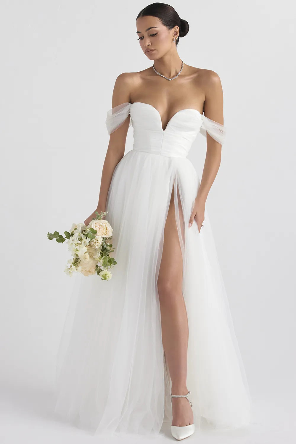 Fairytale White Tulle Bridal Gown
