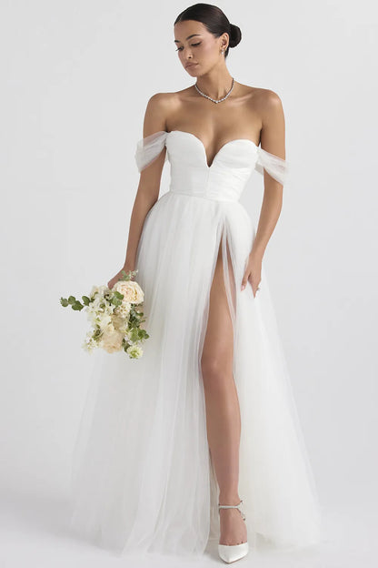 Fairytale White Tulle Bridal Gown