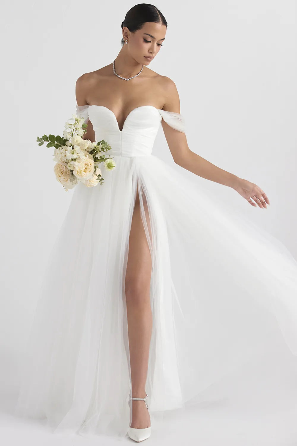 Fairytale White Tulle Bridal Gown