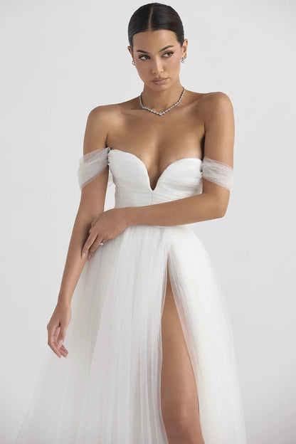 Fairytale White Tulle Bridal Gown