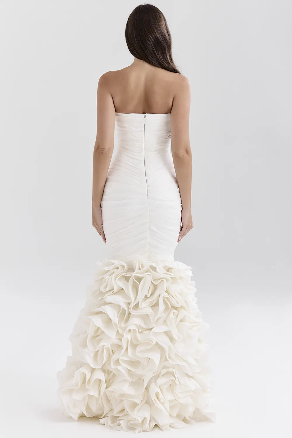 Gabrielle Ivory Strapless Ruffle Bridal Gown
