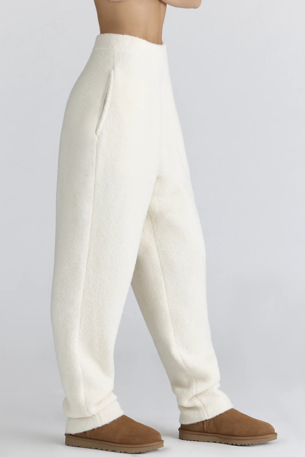 Geena Ivory Wool Boucle Knit Trousers