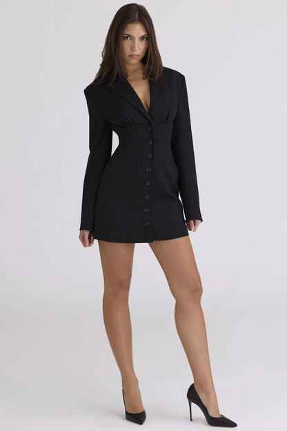 Georgia Black Hourglass Blazer Dress
