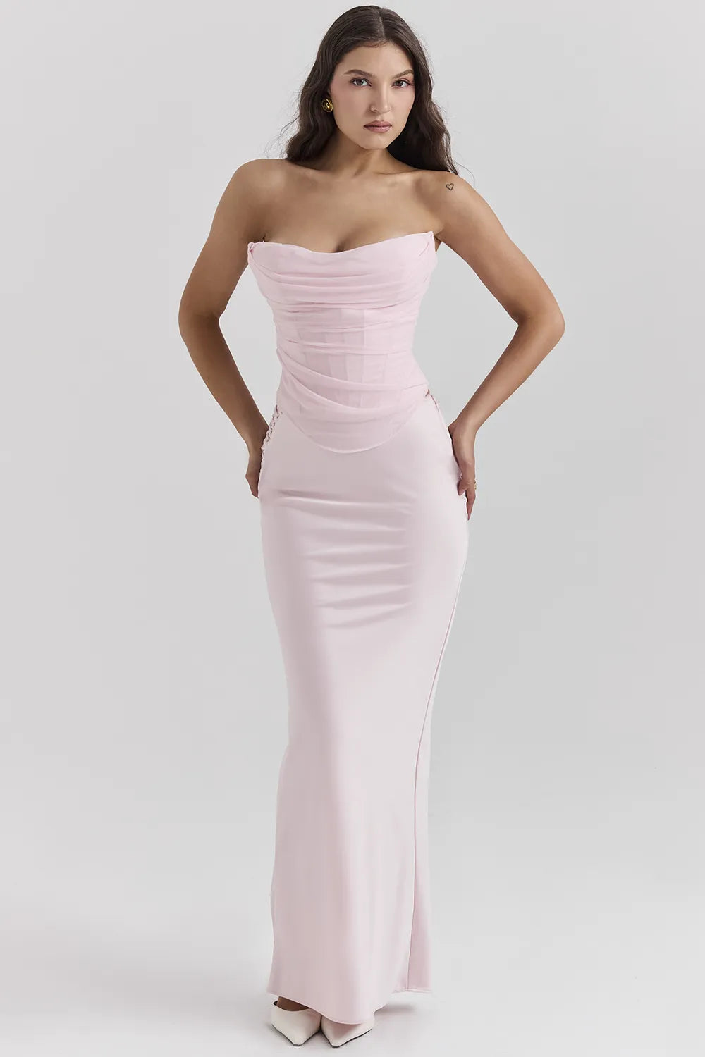 Giuliana Ballerina Pink Satin Maxi Skirt
