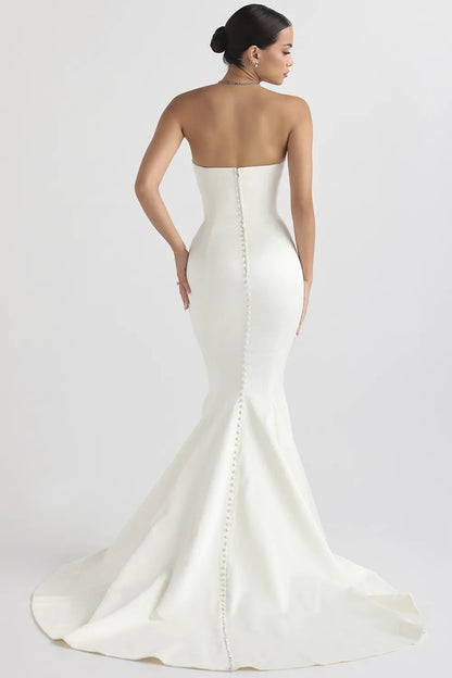 Giselle Ivory Satin Strapless Bridal Gown